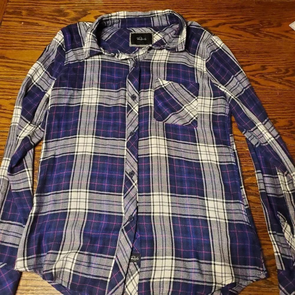 Rails blue,white&pink classic plaid flannel sz small